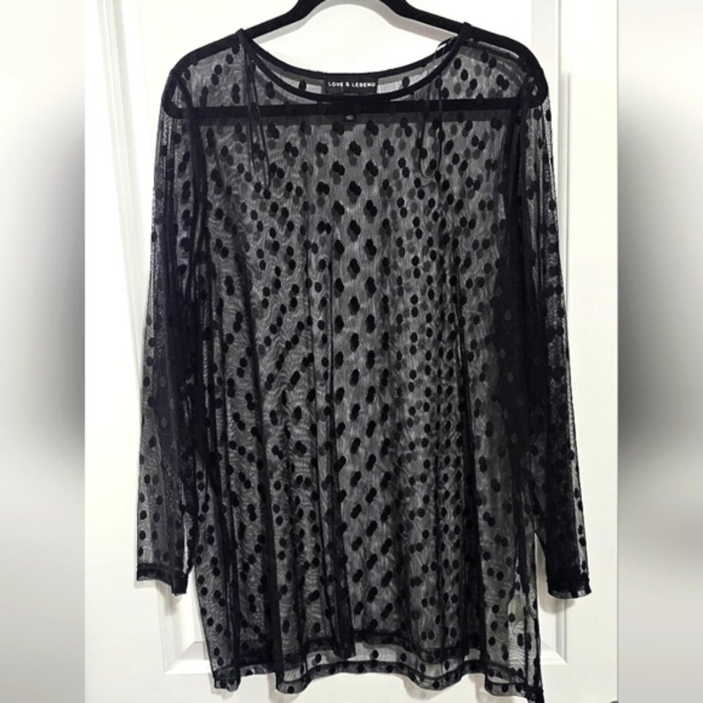 Love & Legend Polka dots sheer blouse 4x